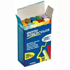 Robercolor Tebeşir Yuvarlak Tozsuz 10 Lu Karışık Renk 5389 00 - 10lu Paket