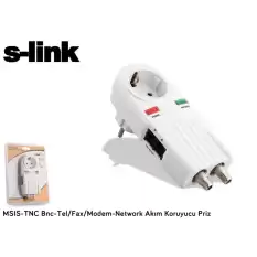 S-Link Msıs-Tnc Bnc - Tel-Fax-Modem - Network Akım Koruyucu Priz