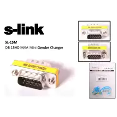 S-Link Sl-15M Vga Erkek-Erkek 15Pin Dönüştürücü
