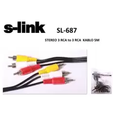 S-Link Sl-687 3Rca To 3Rca 5Mt Kablo