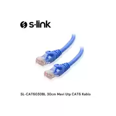 S-Link Sl-Cat6030Bl 30Cm Mavi Utp Cat6 Kablo