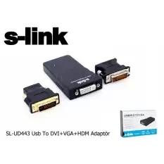 S-Link Sl-Ud443 Usb To Dvı+Vga Adaptör