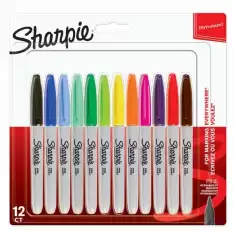 Sharpie Markör Permanent Fine Karışık Renk 12 Li 2065404