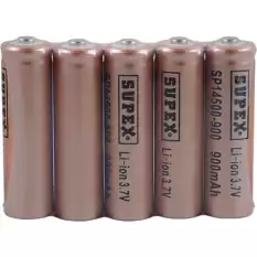 Supex 14500-900 3.7V 900Mah Uçlu Kafa Litym 5Li Paket Pil