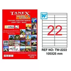 Tanex Laser Etiket 100 Yp 105X25 Laser-Copy-Inkjet Tw-2222