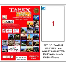 Tanex Laser Etiket 100 Yp 199.6X289.1 Laser-Copy-Inkjet Tw-2001