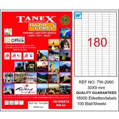 Tanex Laser Etiket 100 Yp 30X9 Laser-Copy-Inkjet Tw-2060