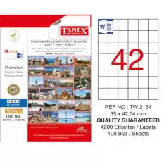 Tanex Laser Etiket 100 Yp 35X42 Mm Laser-Copy-Inkjet Tw-2154