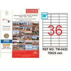 Tanex Laser Etiket 100 Yp 70X23 Laser-Copy-Inkjet Tw-2433