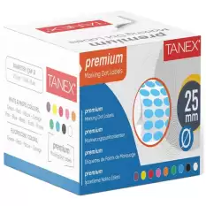 Tanex Nokta Etiketi 25 Mm Mavi 2500 Li Tekli Kutu