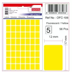 Tanex Ofis Etiketi Poşetli 12X30 Mm Fosforlu Sarı Ofc-107 - 10lu Paket