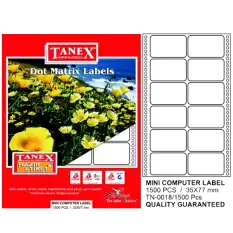 Tanex Sürekli Form Etiket 1500 Lü 35X77 Tn 0018