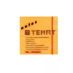 Temat Yapışkanlı Not Kağıdı Fosforlu Turuncu 75X75 Mm 11234 - 12li Paket