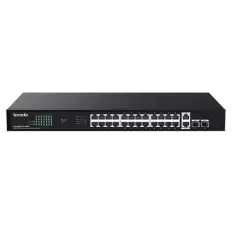 Tenda Teg1128P-24-410W 24 Port Poe+ 10-100-1000 2 Port Sfp 2 Port Uplink Switch Çelik Kasa