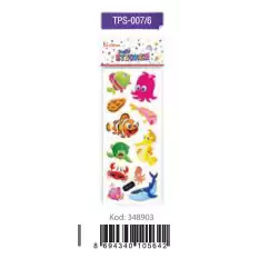 Ticon Puffy Sticker Hayvan Figürleri Tps-007/6 - 20li Paket