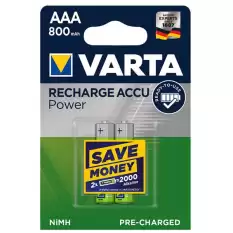 Varta Şarjlı İnce Kalem Pil (Aaa) 800 Mah 1,2 V 2 Li