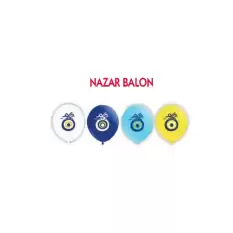 Vatan Balon Nazar Boncuğu Baskılı Koyu Mavi 100 Lü Vt912