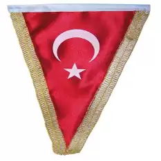 Vatan Masa Bayrağı Türk Üçgen Simli 15X22.5 Vt203 - 10lu Paket