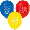 Balonevi Balon 1+1 Happy Bırthday Party Baskılı 12 İncpastel 100 Lü