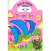 Boyama ve Yapıştır Dinozorlar (Pembe)