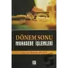 Dönem Sonu Muhasebe İşlemleri