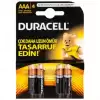 Duracell Alkalin İnce Kalem Pil (Aaa) 4 Lü Kartela