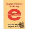 English Universal Dictionary - Easy to Learn (Ciltli)