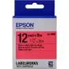 Epson Lk-4Rbp Pastel Kırmızı Üzeri Siyah 12Mm 9Metre Etiket