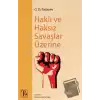 Haklı ve Haksız Savaşlar Üzerine