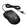 Hp 100 6Vy96Aa Siyah Optik Kablolu Mouse 1.600 Dpı Hassas Optik Sensörü