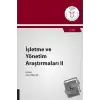 İşletme ve Yönetim Araştırmaları II (AYBAK 2019 Eylül)