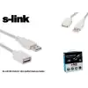 S-Link Sl-Ue135 15Mt 2.0 Usb Şeffaf Uzatma Kablosu