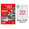 Tanex Laser Etiket 100 Yp 105X25 Laser-Copy-Inkjet Tw-2222