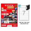 Tanex Laser Etiket 100 Yp 192.5X39 Laser-Copy-Inkjet Tw-2107