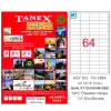 Tanex Laser Etiket 100 Yp 48.5X16.9 Laser-Copy-Inkjet Tw-2564