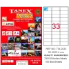 Tanex Laser Etiket 100 Yp 63.5X25.4 Laser-Copy-Inkjet Tw-2033