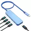 Vcom Cue11S-Mavi Type-C To 4-Usb-C (10Gbps)+Pd 3.0 100W Çoklayıcı