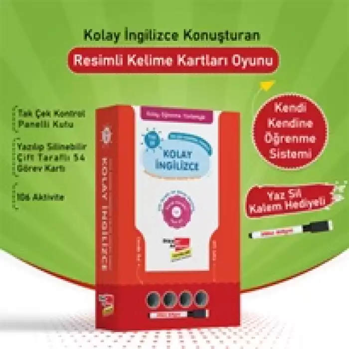 Kolay İngilizce Konuşturan Resimli Kelime Kartları