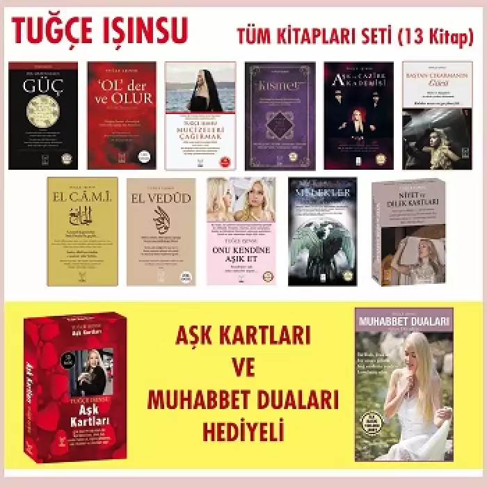 Tuğçe Işınsu Tüm Kitapları Seti (11 Kitap)+(Aşk Kartları ve Muhabbet Duaları Hediyeli)