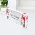 Kişiye Özel Çiçekli Masa Isimliği, Çiçek Desenli Hediye Ofis Dekoratif Masa Üstü Isimlik