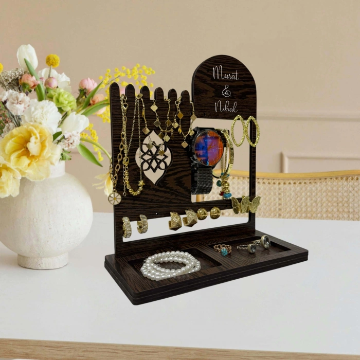 Kişiye Özel Ahşap Takı Organizeri Bileklik Kolye Askısı Bilezik Standı Takı Aksesuar Düzenleyici