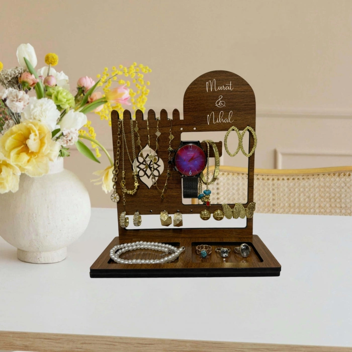 Kişiye Özel Ahşap Takı Organizeri Bileklik Kolye Askısı Bilezik Standı Takı Aksesuar Düzenleyici