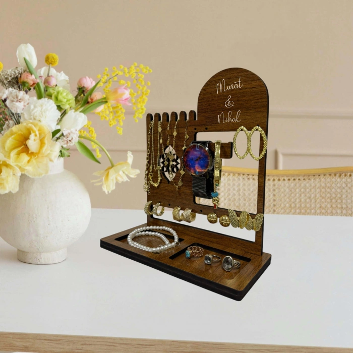 Kişiye Özel Ahşap Takı Organizeri Bileklik Kolye Askısı Bilezik Standı Takı Aksesuar Düzenleyici