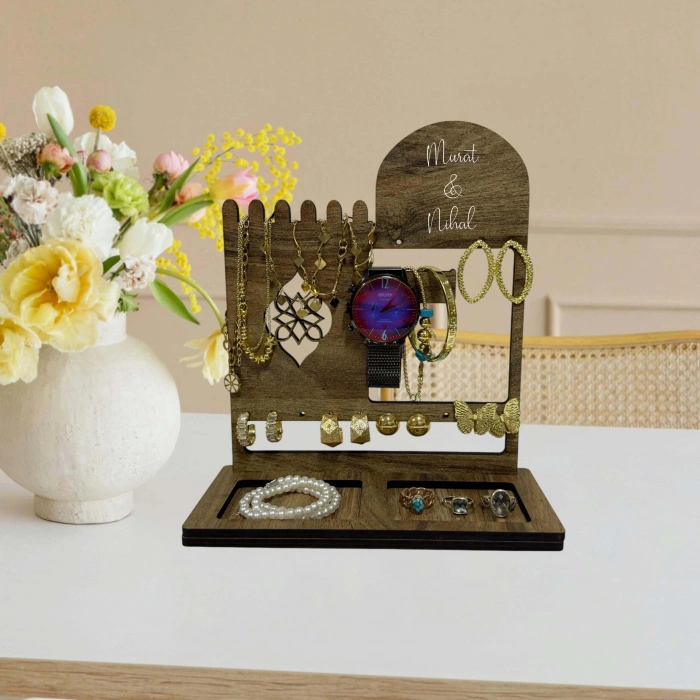 Kişiye Özel Ahşap Takı Organizeri Bileklik Kolye Askısı Bilezik Standı Takı Aksesuar Düzenleyici