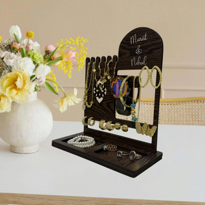 Kişiye Özel Ahşap Takı Organizeri Bileklik Kolye Askısı Bilezik Standı Takı Aksesuar Düzenleyici