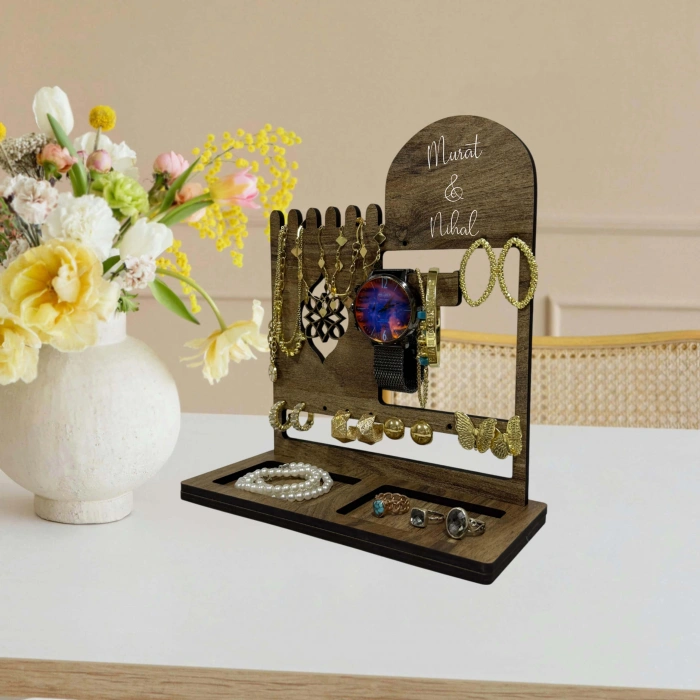 Kişiye Özel Ahşap Takı Organizeri Bileklik Kolye Askısı Bilezik Standı Takı Aksesuar Düzenleyici