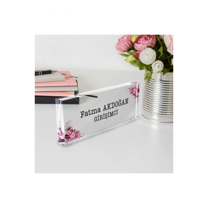 Kişiye Özel Akrilik Ofis Masa Üstü İsimlik Büro Ofis Makam İşyeri Hediyesi Masa İsimliği