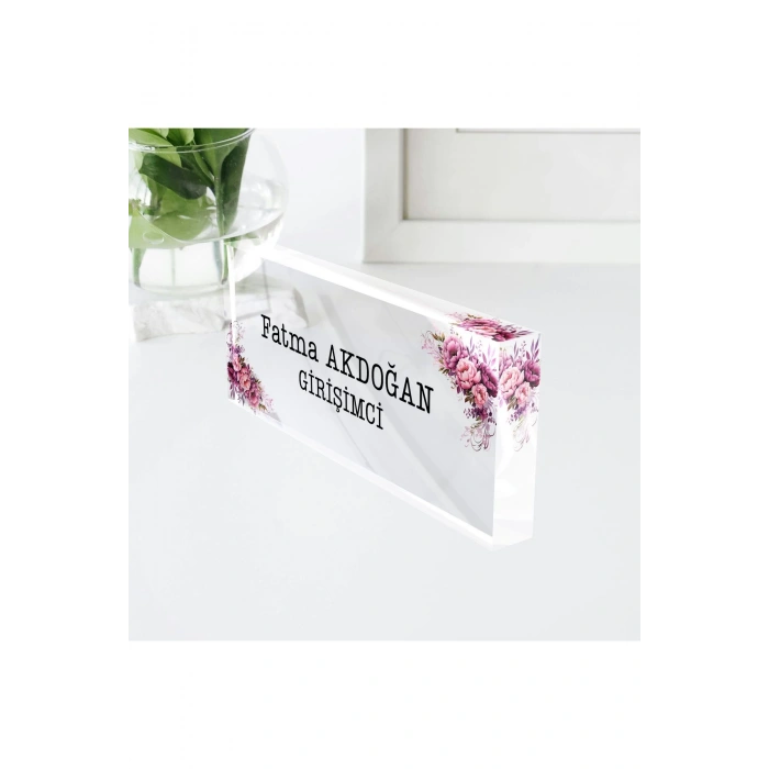 Kişiye Özel Akrilik Ofis Masa Üstü İsimlik Büro Ofis Makam İşyeri Hediyesi Masa İsimliği
