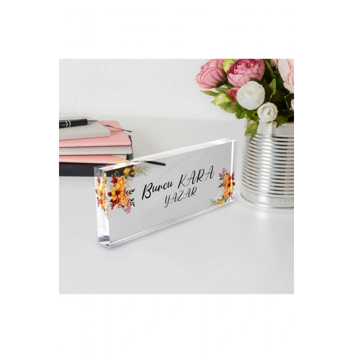 Kişiye Özel Akrilik Ofis Masa Üstü İsimlik Büro Ofis Makam İşyeri Hediyesi Masa İsimliği