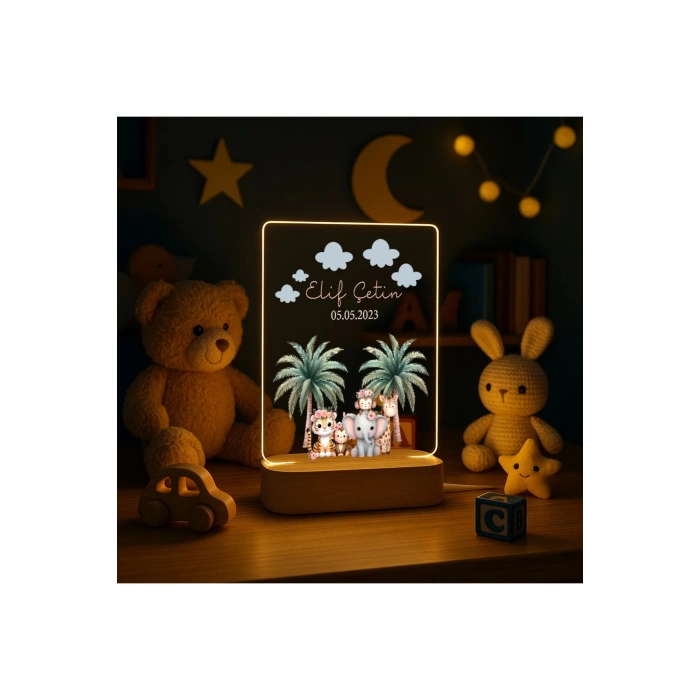 Gece Lambası Çocuk Odası Çalışma Masası Kişiye Özel Akrilik Led Işıklı Çocuklar İçin Gece Lambası
